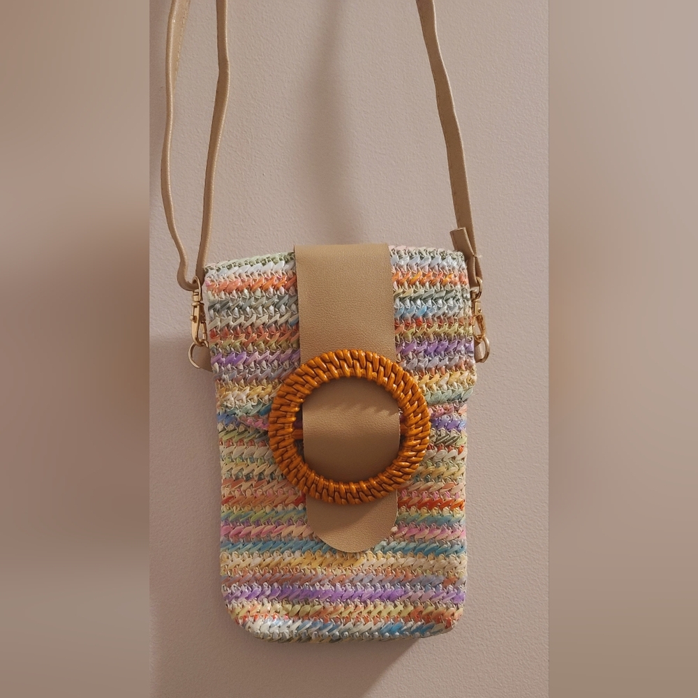 Boho Small Purse Phone Crossbody - Woven Colourful